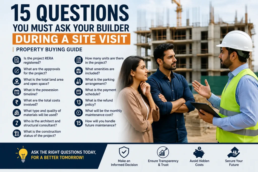 questions to ask builder during site visit