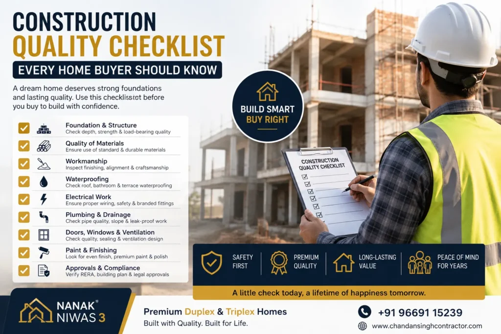 Construction Quality Checklist Infographic